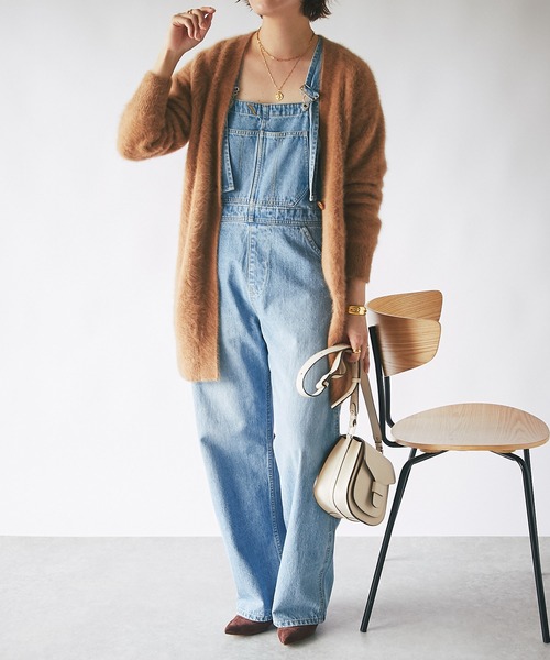 RIVE DROITE(リヴドロワ)の「思わず触れたくなる、柔らかな質感/ファーヤーンロングカーデ(カーディガン/ボレロ・レディース・バイオレット/キャメル・FREE)」の14枚目の写真