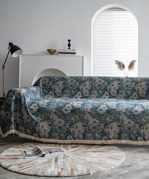 aimoha（アイモハ）の「レトロアンティークフリンジ花柄ソファーカバー（ブランケット）」