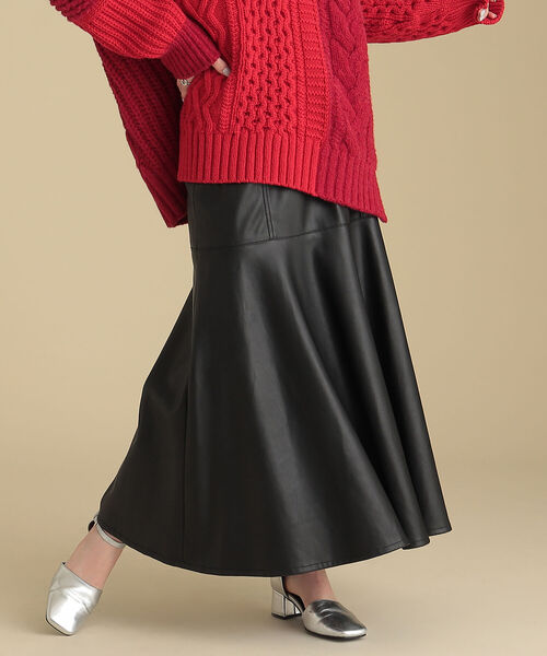 Ray BEAMS（レイビームス）の「Ray BEAMS / フェイクレザー フレア スカート（スカート・レディース・ブラック/ブラウン系その他3・1/0）」の12枚目の写真