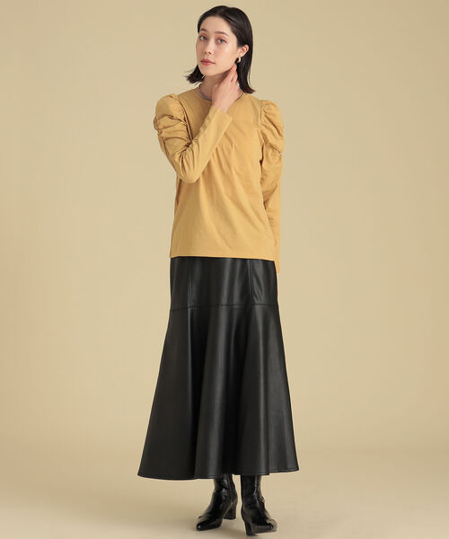 Ray BEAMS（レイビームス）の「Ray BEAMS / フェイクレザー フレア スカート（スカート・レディース・ブラック/ブラウン系その他3・1/0）」の15枚目の写真