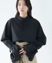 earth music&ecology | 袖レースショートシャツブラウス(シャツ/ブラウス)