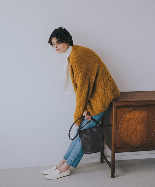 TOPKAPI(トプカピ)の「【TREASURE TOPKAPI】 レザー バケツ ショルダー バッグ(ショルダーバッグ・レディース・グレイッシュベージュ/ブラック・FREE)」の19枚目の写真