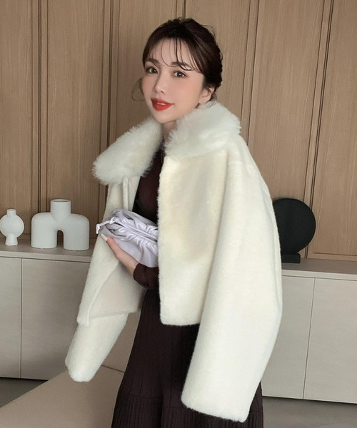 EIMY ISTOIRE（エイミーイストワール）の「フェイクファーコンビジャケット（その他アウター・レディース・オレンジ/ブラック/ピンク/ホワイト/グリーン系その他・M/S）」の22枚目の写真