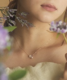 BLOOMネックレス K10PG ブルートパーズ 花モチーフ Birth Flower】4月誕生花 K10 ピンクゴールド サクラ ネックレス