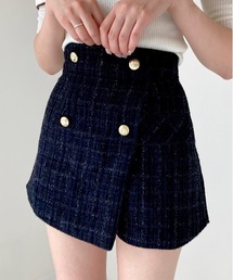 titty＆Co. PETIT by poyo | 【titty&Co.PETIT by poyo】ダブルボタンツイードショーパン(その他パンツ)