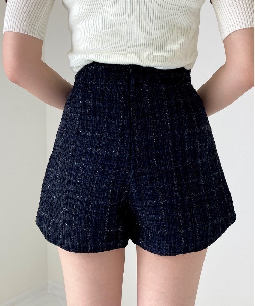 titty＆Co. PETIT by poyo（ティティーアンドコープティバイポヨ）の「【titty&Co.PETIT by poyo】ダブルボタンツイードショーパン（その他パンツ・レディース・ブラック・SMALL/MEDIUM）」の7枚目の写真