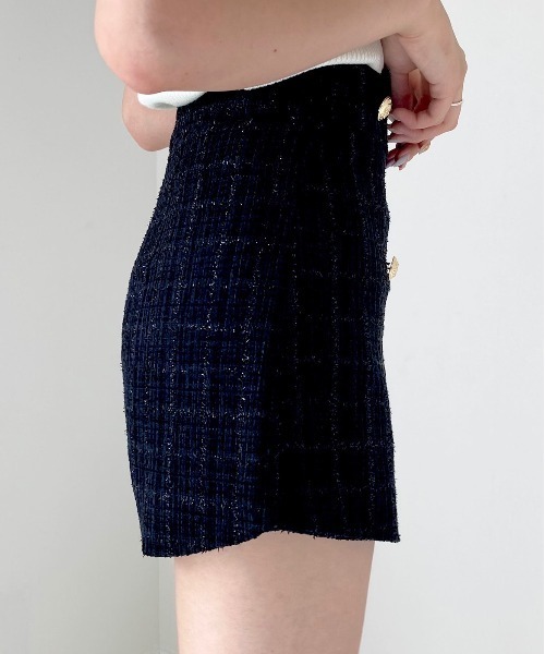 titty＆Co. PETIT by poyo（ティティーアンドコープティバイポヨ）の「【titty&Co.PETIT by poyo】ダブルボタンツイードショーパン（その他パンツ・レディース・ブラック・SMALL/MEDIUM）」の8枚目の写真