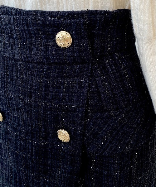 titty＆Co. PETIT by poyo（ティティーアンドコープティバイポヨ）の「【titty&Co.PETIT by poyo】ダブルボタンツイードショーパン（その他パンツ・レディース・ブラック・SMALL/MEDIUM）」の11枚目の写真