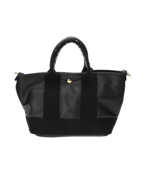 Samansa Mos2 blue(サマンサモスモスブルー)の「合皮ヨコナガ2WAYトート(ハンドバッグ・レディース・ブラック/グレー/キナリ・フリ-)」の3枚目の写真