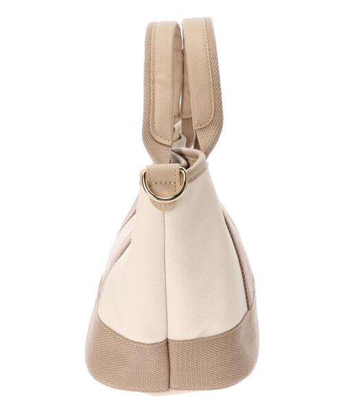 Samansa Mos2 blue(サマンサモスモスブルー)の「合皮ヨコナガ2WAYトート(ハンドバッグ・レディース・ブラック/グレー/キナリ・フリ-)」の18枚目の写真