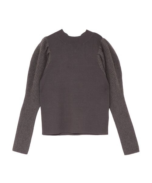 LAGUNAMOON（ラグナムーン）の「ラクーンボリュームスリーブニットプルオーバー（ニット/セーター・レディース・アイボリー/チャコールグレー/ラベンダー・FREE）」の2枚目の写真