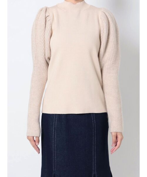 LAGUNAMOON（ラグナムーン）の「ラクーンボリュームスリーブニットプルオーバー（ニット/セーター・レディース・アイボリー/チャコールグレー/ラベンダー・FREE）」の4枚目の写真