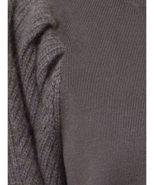 LAGUNAMOON（ラグナムーン）の「ラクーンボリュームスリーブニットプルオーバー（ニット/セーター・レディース・アイボリー/チャコールグレー/ラベンダー・FREE）」の11枚目の写真