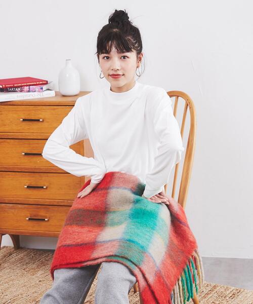 coen（コーエン）の「ボリュームチェックマフラー（マフラー・レディース・オレンジ/ピンク/ネイビー・FREE）」の13枚目の写真