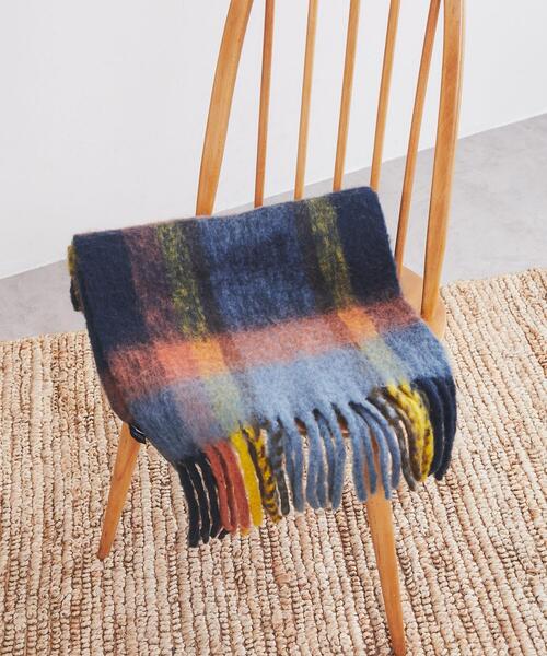 coen（コーエン）の「ボリュームチェックマフラー（マフラー・レディース・オレンジ/ピンク/ネイビー・FREE）」の16枚目の写真