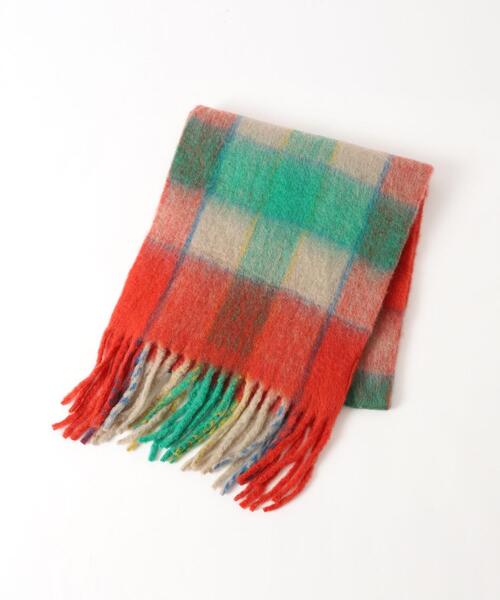 coen（コーエン）の「ボリュームチェックマフラー（マフラー・レディース・オレンジ/ピンク/ネイビー・FREE）」の9枚目の写真