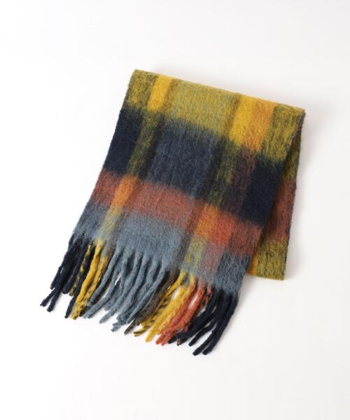 coen（コーエン）の「ボリュームチェックマフラー（マフラー・レディース・オレンジ/ピンク/ネイビー・FREE）」の10枚目の写真