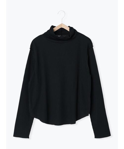 Samansa Mos2 blue（サマンサモスモスブルー）の「◎ミニワッフルハイネックロンT（Tシャツ/カットソー・レディース・オフホワイト/ブルー/ブラック・ﾌﾘ-）」の3枚目の写真
