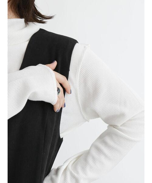 Samansa Mos2 blue（サマンサモスモスブルー）の「◎ミニワッフルハイネックロンT（Tシャツ/カットソー・レディース・オフホワイト/ブルー/ブラック・ﾌﾘ-）」の20枚目の写真