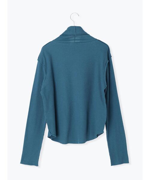 Samansa Mos2 blue（サマンサモスモスブルー）の「◎ミニワッフルハイネックロンT（Tシャツ/カットソー・レディース・オフホワイト/ブルー/ブラック・ﾌﾘ-）」の17枚目の写真