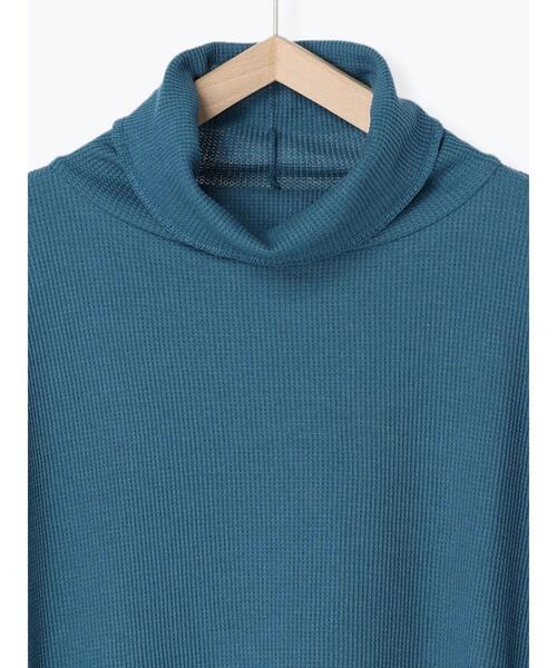 Samansa Mos2 blue（サマンサモスモスブルー）の「◎ミニワッフルハイネックロンT（Tシャツ/カットソー・レディース・オフホワイト/ブルー/ブラック・ﾌﾘ-）」の16枚目の写真