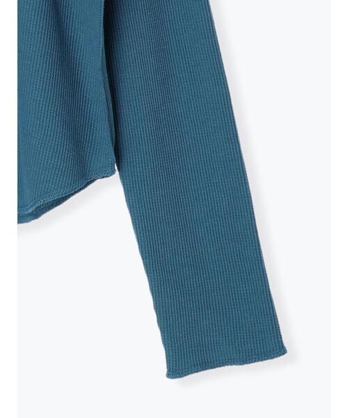 Samansa Mos2 blue（サマンサモスモスブルー）の「◎ミニワッフルハイネックロンT（Tシャツ/カットソー・レディース・オフホワイト/ブルー/ブラック・ﾌﾘ-）」の15枚目の写真