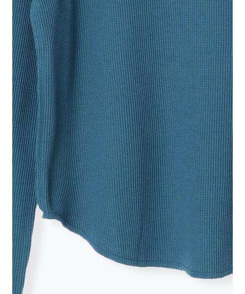 Samansa Mos2 blue（サマンサモスモスブルー）の「◎ミニワッフルハイネックロンT（Tシャツ/カットソー・レディース・オフホワイト/ブルー/ブラック・ﾌﾘ-）」の14枚目の写真