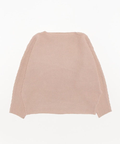 TRIANGLE PALETTE（トライアングルパレット）の「ボートネック ドルマン リブニットプルオーバー（ニット/セーター・レディース・ブラック/ベージュ/グリーン/アイボリー/グレー/ダークグレー/ワインレッド/ブラウン/ホワイト/ブルー/ライトグリーン系/ライトブルー/レッド・FREE）」の15枚目の写真