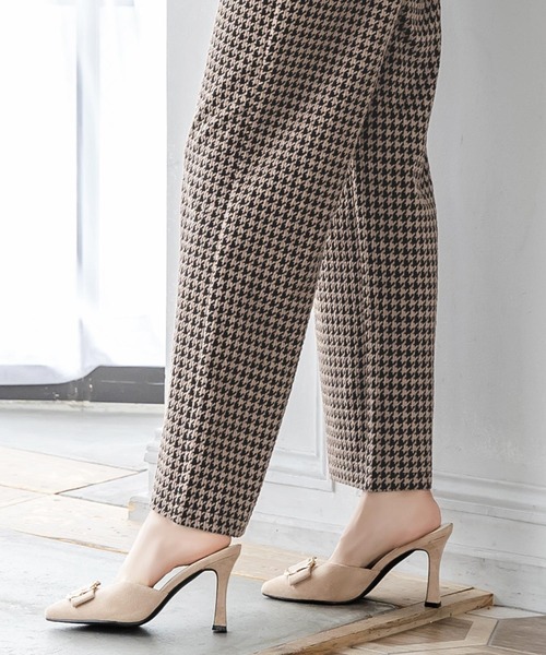 Julia Boutique(ジュリアブティック)の「千鳥格子柄ハイウエストストレートパンツ/22552(その他パンツ・レディース・ベージュ/ブラック・ONE)」の8枚目の写真