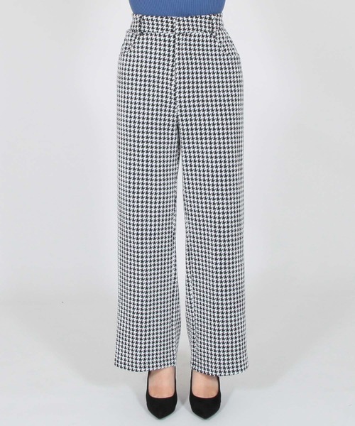 Julia Boutique(ジュリアブティック)の「千鳥格子柄ハイウエストストレートパンツ/22552(その他パンツ・レディース・ベージュ/ブラック・ONE)」の10枚目の写真