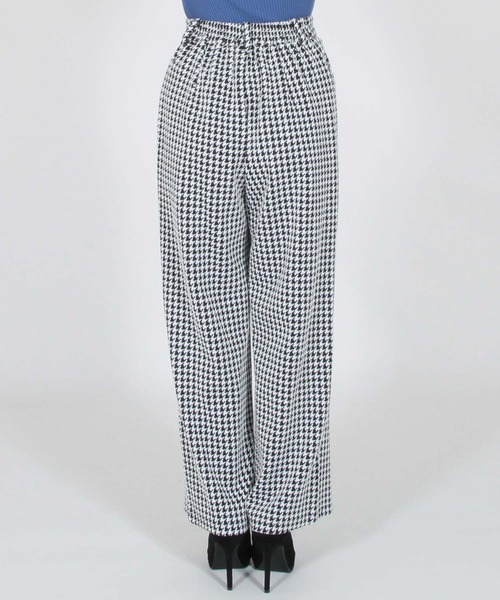 Julia Boutique(ジュリアブティック)の「千鳥格子柄ハイウエストストレートパンツ/22552(その他パンツ・レディース・ベージュ/ブラック・ONE)」の12枚目の写真