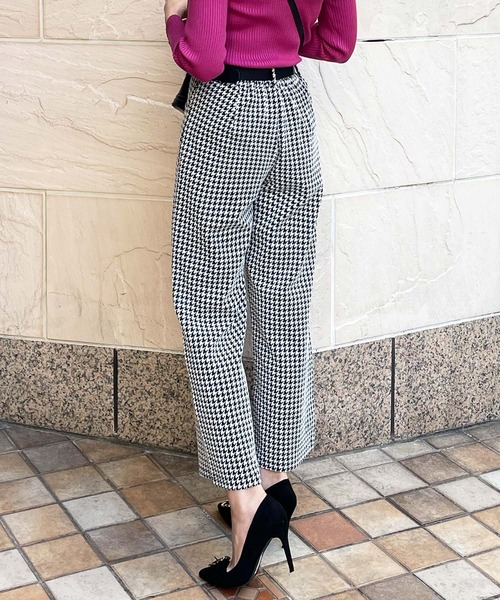 Julia Boutique(ジュリアブティック)の「千鳥格子柄ハイウエストストレートパンツ/22552(その他パンツ・レディース・ベージュ/ブラック・ONE)」の22枚目の写真