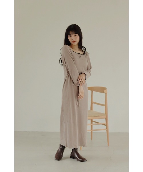 muget ミュゲ ワンピース ミュゲ muguet shaggy jacquard cami op - メルカリ