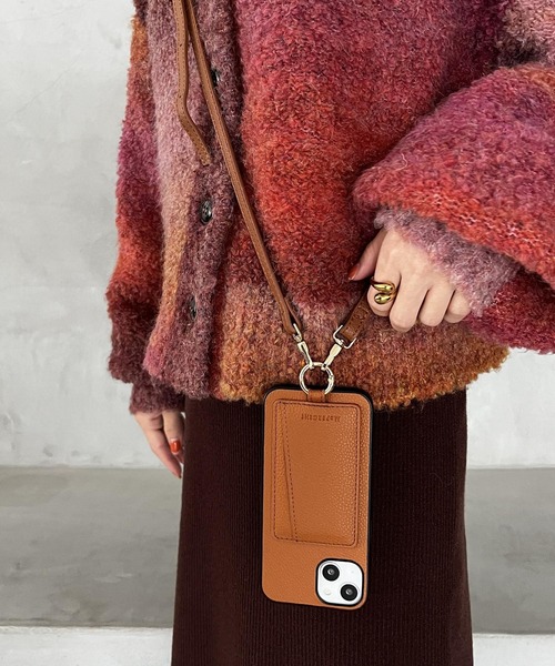 ダミエ柄レザーケース カラビナ付き ルイヴィトン iphone17pro