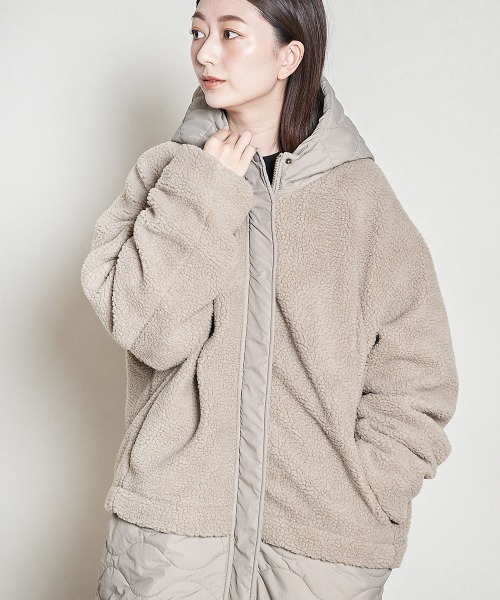 LUPILIEN（ルピリアン）の「キルティングボアフードドッキングコート