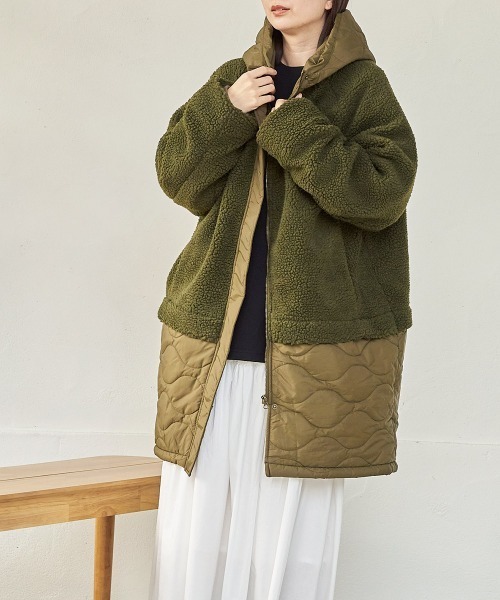 LUPILIEN（ルピリアン）の「キルティングボアフードドッキングコート