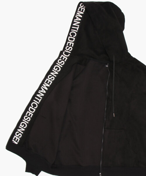 【セール】セマンティックデザイン ニットスエード トリミング BIGパーカー（パーカー）｜semantic design（セマンティックデザイン）