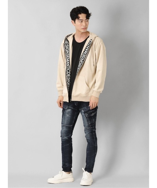 【セール】セマンティックデザイン ニットスエード トリミング BIGパーカー（パーカー）｜semantic design（セマンティックデザイン）