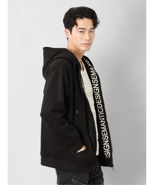 【セール】セマンティックデザイン ニットスエード トリミング BIGパーカー（パーカー）｜semantic design（セマンティックデザイン）