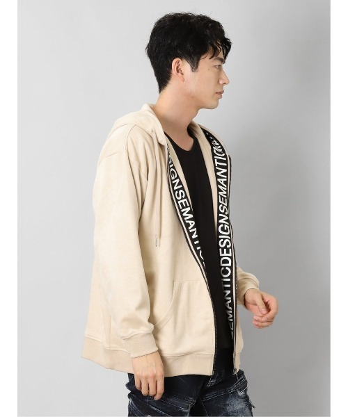 【セール】セマンティックデザイン ニットスエード トリミング BIGパーカー（パーカー）｜semantic design（セマンティックデザイン）