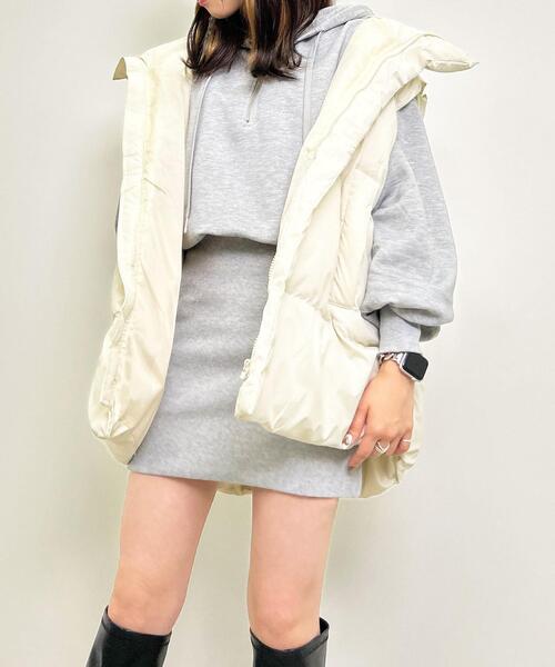 INGNI（イング）の「エコダウンベスト（ベスト・レディース・ブラック/アイボリー/カーキ・M）」の9枚目の写真