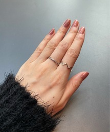 【NiiNa】ウェーブデザインシルバーリング2点セット