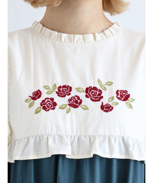 ehka sopo（エヘカソポ）の「【くらはしれい】花刺繍切替ワンピース