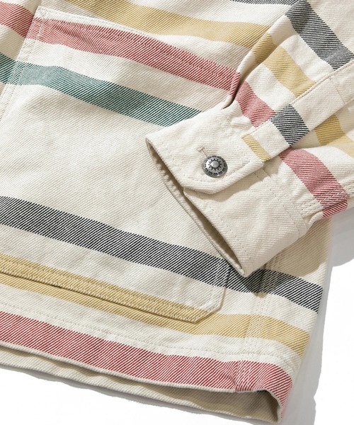 HOUSTON（ヒューストン）の「HOUSTON/ヒューストン　UK BORDER VIYELLA COVERALL（カバーオール・メンズ・ネイビー/ナチュラル・MEDIUM/LARGE/X-LARGE）」の7枚目の写真