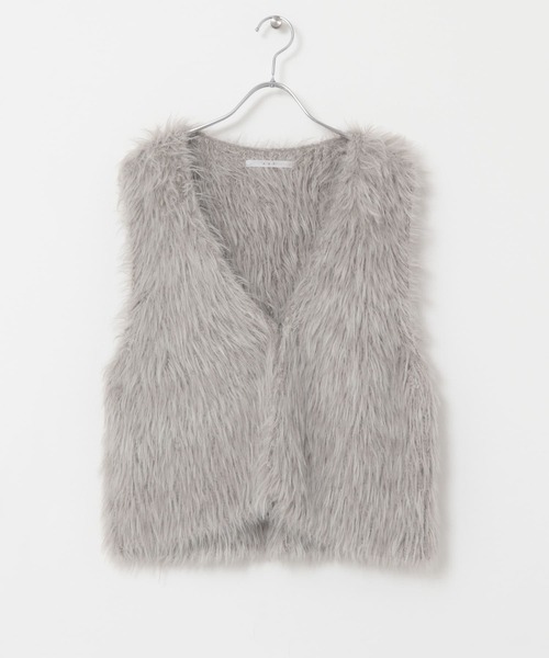 KBF（ケイビーエフ）の「ファーニットベスト（ベスト・レディース・ベージュ/グレー・ONE）」の19枚目の写真