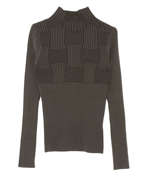 LAGUNAMOON（ラグナムーン）の「チェックリブニットプルオーバー（ニット/セーター・レディース・ブラック/チャコールグレー/アイボリー・FREE）」の3枚目の写真