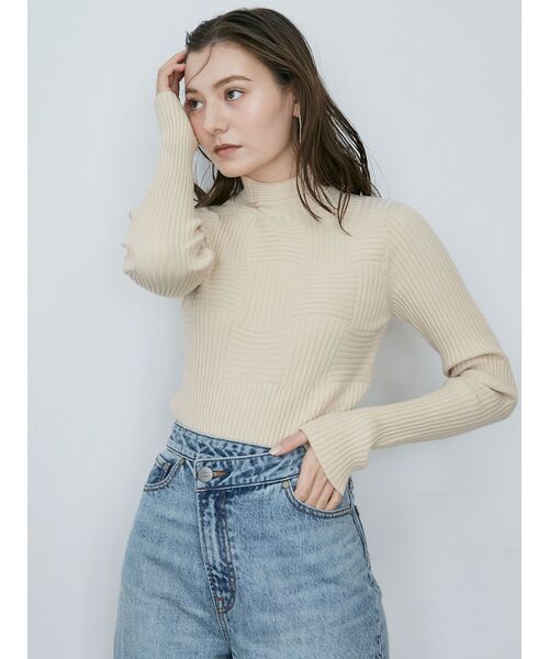 LAGUNAMOON（ラグナムーン）の「チェックリブニットプルオーバー（ニット/セーター・レディース・ブラック/チャコールグレー/アイボリー・FREE）」の18枚目の写真