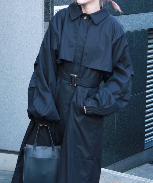 Auntie Rosa（アンティローザ）の「ステンカラーコート（その他アウター・レディース・ブラック/アイボリー/モカ・FREE）」の6枚目の写真