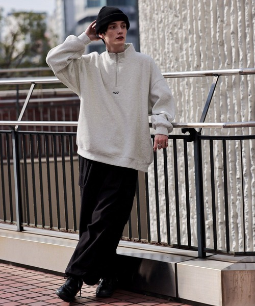 RAGEBLUE（レイジブルー）の「裏起毛スウェット/ワンポイント刺繍ハーフジップクルー（スウェット・メンズ・レッド/ホワイト/ブルー/ブラック・MEDIUM/LARGE）」の6枚目の写真