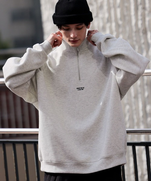 RAGEBLUE（レイジブルー）の「裏起毛スウェット/ワンポイント刺繍ハーフジップクルー（スウェット・メンズ・レッド/ホワイト/ブルー/ブラック・MEDIUM/LARGE）」の8枚目の写真